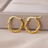 Studuj okrągłe kolczyki ze stali nierdzewnej dla kobiet 2023 Trend Gold PlATED Para Ear Jewelry Gift Aretes 231025