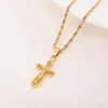 Jezus Cross Cross Naszyjniki Kolczyki 18 K Fine Yellow Gold Egyptian Sets Women Egypt Hierogliphs Charm Jewelry235o