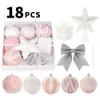 Dekoracje świąteczne 18pcs Pink Tree Bombble Ball Ball Bubbles Creative Painted Pendant Balls Domowa impreza ślubna 231025