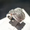 Bague de fiançailles en diamant pour hommes et femmes, bijoux de haute qualité, pierres précieuses en cristal à la mode, bagues de mariage pour femmes