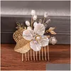 Barrettes à cheveux Barrettes Peignes à cheveux de mariage Accessoires de mariée pour femmes Bijoux Sier Couleur Perle Strass Tête Accessoire Dhgarden Otzg2