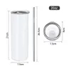 Lot de 30 gobelets à sublimation en vrac avec couvercles en acier inoxydable à double paroi isolés sous vide pour presse à chaud (473,6 g