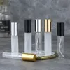 Parfüm Şişesi 20 PCS Açık Amber Buzlu 5ml 10ml 15ml İnce Cam Sprey Örnek Flakonlar Mini Parfüm Şişesi Atomizer Altın Gümüş Siyah Kapak 231024