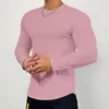 Camiseta masculina de manga longa, camiseta de compressão para corrida, treino fitness, camisetas musculares, esporte casual masculino