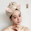 Towel Women Hair Drying Hat Quickdry 1PC Bunny Ears Coral Fleece Super Absorbent Turban Dry Cap 231025