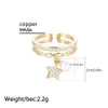 Anelli a fascia Anello color argento oro per donna Misura classica regolabile Plus Perla imitazione CZ Ciondolo stella Accessori gioielli eleganti 231025