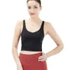 2023 Uback schnell trocknende, gepolsterte Fitness-BHs, Crop-Tops für Damen, solide Weste, Nylon-Yoga-Workout-Sport-BHs mit herausnehmbaren Polstern