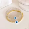 Braccialetti elasticizzati a catena Bracciale con perline color argento color oro di alta qualità per gioielli da donna Femme R231025