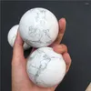 Figuras decorativas llegadas esfera de cristal de roca bolas de howlita blanca de cuarzo Natural para decoración curativa