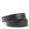 Ceintures Ceinture en cuir à carreaux pour hommes Design Mode Casual Business Accessoires Headless Body Cowhide Noir