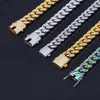 No Fade 18k Gold Plated Miami Moissanite Hip Hop Cuban Link Chain Men Stainless Steel Necklace Jewellery