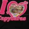 Herr t -skjortor jag älskar rund krage tshirt capybara capybaras original polyester skjorta män kläder mode