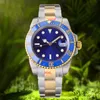 ボックスペーパー付き高品質の時計新しいバージョンゴールドベゼル40mmダイヤル自動ファッションメンズウォッチステンレススチール防水カレンダー腕時計時計reloj lujo