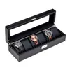 시계 박스 가죽 박스 저장 케이스 투명 채광창 주최자 남성 기계식 손목 시계 디스플레이 홀더 컬렉션