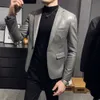 Marke Kleidung Mode Männer S Hohe Qualität Casual Jacke Männlichen Slim Fit Business Leder Anzug Mäntel Mann Blazer S XL