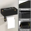 Toilet Paper Holders Toilet Paper Holder with Tissue Box Accessories Rack Perfect Tear Matte Black Modern Stainless Steel Wall Mount 231025