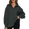 Sweats à capuche pour hommes Sweatshirts 7 couleurs Sweat-shirt décontracté pour femmes Mode Nouveau Demi-fermeture éclair All-Match Pull Dames À manches longues Solide Chaud Ample Quotidien Tops 2023