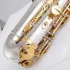 Zupełnie nowy A-Wo37 Alto Saksofon Nikiel Plane Gold Key Professional Saksak