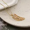 Hänge halsband kungliga design hornformade för kvinnor flickor känsliga kubiska zirkoniumtillbehör dating semester smycken