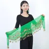 Stage Wear Chiffon Female Arab Dance Hip Scarf Woman Latin Sequins Costume Sari Women For Weddings Jazz Tassels Clothes