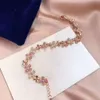 Bracciale Swarovski Designer Luxury Fashion Donna Bracciale di qualità originale Pink Diamond Rose Moda giapponese e coreana Versatile regalo di festa perfetto per ragazze