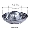 Double chaudière de cuisine, plat pliant, cuiseur à vapeur, panier de fruits, cuiseur de légumes en maille extensible en acier inoxydable avec trépied