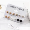 Hoop Huggie Bohemian Colorf Acrylic Drop Earrings Set for Women Fjäril Pearl Trend of Earring Party Jewelry Delivery Dhgarden OTF2I