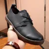 Robe chaussures en cuir souple hommes décontracté affaires confortable qualité respirant peau de vache à lacets noir conduite mocassins homme