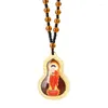 Pendentif Colliers Rétro Religieux Vent Bodhisattva Bouddha Statue Collier Personnalité Unique Amulette Prière Cadeau Pour Hommes Et Femmes