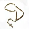 Wooden Beaded Cross Pendant Charm Necklace Christian Jewelry Religious Jesus Rosary Wood Beads Jewelry299H