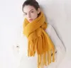 Scarves Winter Scarf Women Cashmere Warm Pashmina Solid Foulard Female Scarves Wraps Thick Soft Bufanda Big Tassels Shawl Long Stole 231024