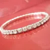 Pulseira feminina inteira banhada a prata cristal strass festa joias presente pulseira 6Y4S 7G56 9JCV266h