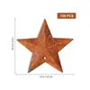 Decorações de Natal 150pcs 45cm estrelas enferrujadas celeiro em miniatura ornamentos de árvores enferrujadas diy mini forma de metal vintage pendurado 231025