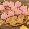 Bakvormen 10 stks/set Cookie Cutters Halloween Pompoen Stempel Embosser DIY Biscuit Gebak Plastic Fondant Cakevorm Keuken Party Tool