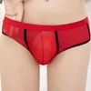 Underpants Contraste Cor Fino Apertado Elástico U Convexo Sexy Homens Briefs Alta Corte Box Shorts Respirável Calcinha Transparente Sheer Underwear