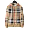 Autumn Winter High-end Classic Brand Plaid Hooded Men and Women Striped Long-sleeved Couple Casual Suit