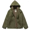 Hunting Jackets Winter Work Clothes Navy N1 Deck Tops Hooded Plush Heavy Cotton Coats Outdoor Camping Cycling Combat Sport Men's Cashmere