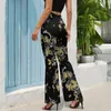 Damenhose Gold Schmetterling Casual Female Gears Print Slim Streetwear Flare Herbst Trendy Custom Hose