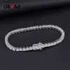 Charm Bracelets OEVAS % 925 Sterling Silver 3mm Created Diamond Gemstone Bangle Charm Wedding Tennis Bracelet Fine Jewelry Wholesale DropShip Q231025