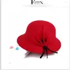 Berets menina elegante pescador boné outono inverno quente chapéu feminino vintage retro feltro balde bowler cloche chapéus