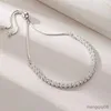 Brazalete Popular con incrustaciones de circón, cadena combinada, pulsera de plata esterlina, joyería para mujer, regalo de fiesta de cumpleaños, joyería de moda R231025