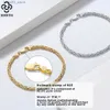 سحر أساور Rinntin الفاخرة 925 Sterling Silver Italian 2.5mm مسطح Byzantine Bracelet للنساء المجوهرات المصنوعة يدويًا SB122 Q231025