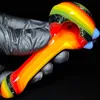 glass tube pipe heady pipe large bowl glass bubbler pipe tobacco glass bowl smoke pipe spoon pipes Wig Wag Glass Pipe With Dichroic Glass Inside Out Pipes