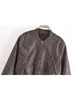 Women's Jackets 2023 Faux Leather Jacket Women Cropped Coat Woman Long Sleeve Bomber For Streetwear Autumn Casual