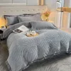 Juegos de ropa de cama diseñador ropa de cama para el hogar Decoración de invierno Bed Falda de cama de vellón 4 piezas Coral de vellón de vellón Flanela y ropa de cama tibia