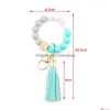 Party Favor Sile Keychains Tassel Wood Beads Armband Keyring Pendant For Women Accessories Party Supplies Drop Delivery Dhbyv