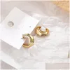 Baumeln Kronleuchter Trendy Gold Metall Tropfen Ohrringe Für Frauen Vintage Twist Geometrische Aussage Ohrring Partei Schmuck Großhandel Liefern Otawf