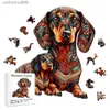 Puzzle Puzzle di animali in legno piuttosto colorati Giochi di puzzle per cani per adulti Bambini Popolare gioco per famiglie Giocattoli intellettualiL231025