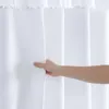 Cortinas de chuveiro Flamenca Branco Ilhó Boho Moderno Poliéster Tecido Impermeável Sólido Decorativo Fazenda Cortina de Chuveiro 231025