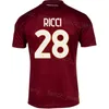 Equipo del club 2023-24 Torino 10 RADONJIC Camisetas de fútbol 91 ZAPATA 13 RODRIGUEZ 19 BELLANOVA 28 RICCI 16 VLASIC 11 PELLERI 4 BUONGIORNO 8 ILIC Kits de camiseta de fútbol Rojo Beige